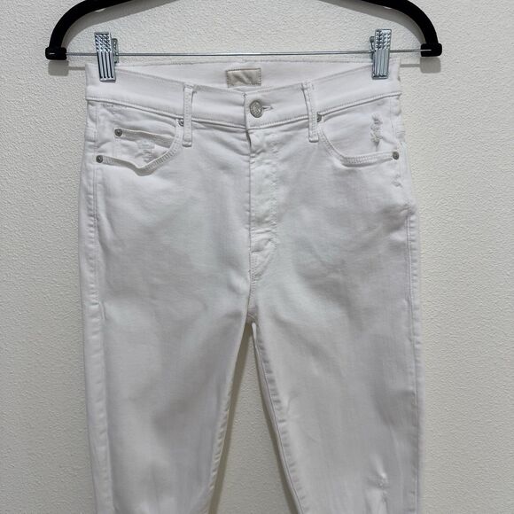 Mother Jeans Womens‎ 26 White Stunner Ankle Step Fray Beachy Summer Light Denim - Picture 3 of 16